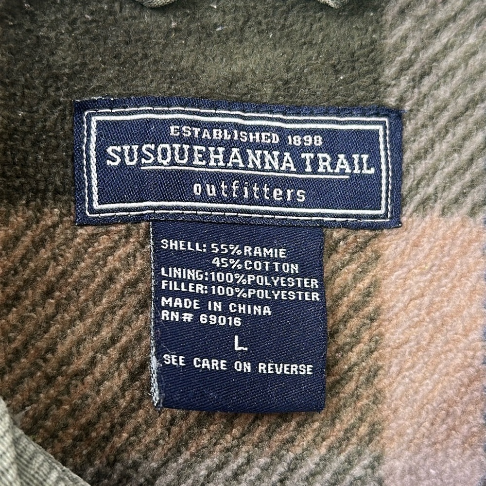 Susquehannah Trail Olive Barn Field Ranch Coat Jacket Shacket Fleece Men’s L View 4